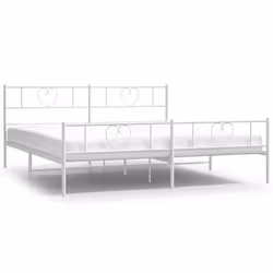 Giroletto con Testiera e Pediera Metallo Bianco 183x213 cmcod mxl 125246 - Vista aggiuntiva 2