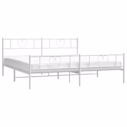 Giroletto con Testiera e Pediera Metallo Bianco 183x213 cmcod mxl 125246 - Vista aggiuntiva 3