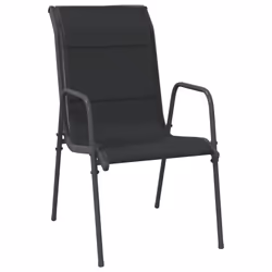 Set da Pranzo da Giardino 9 pz Nero in Acciaio e Textilenecod mxl 77292 - Vista aggiuntiva 3