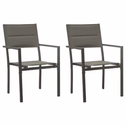 Set da Pranzo da Giardino 3 pz Nero in Acciaio e Textilenecod mxl 77293 - Vista aggiuntiva 3