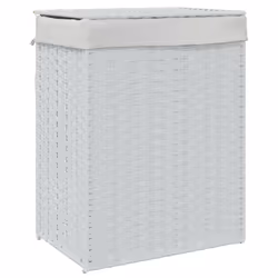 Cesto Portabiancheria Coperchio Bianco 46x33x60 cm Polyrattancod mxl 109396 - Vista aggiuntiva 2