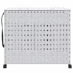 Cesto Portabiancheria con Ruote Bianco 66x35x60 cm Rattancod mxl 133376 - Vista aggiuntiva 3