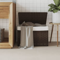 Vidaxl - Cesto Biancheria Coperchio Marrone Scuro 55,5x35x34 Polyrattan 70083