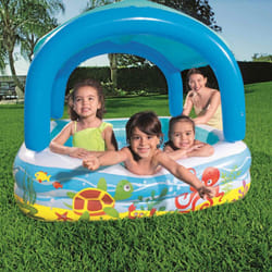 Bestway - Piscina da Gioco con Tettoia Blu 140x140x114 cm 52192