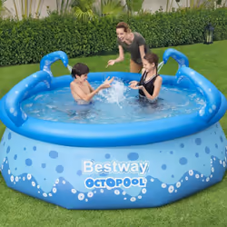 Divertitevi un mondo in giardino insieme alla famiglia e agli amici con questa piscina gonfiabile Easy Set OctoPool della Bes ...