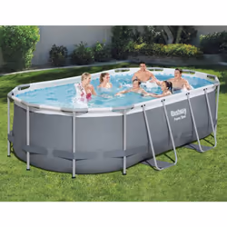 Divertitevi un mondo nel vostro giardino insieme alla famiglia e agli amici con questa piscina fuori terra Power Steel della ...