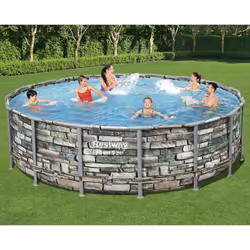 Divertitevi un mondo insieme alla famiglia e agli amici con questo set da piscina Power Steel della Bestway. La forma rotonda ...