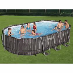 Divertitevi un mondo in giardino insieme alla famiglia e agli amici con questo set piscina Power Steel della Bestway. Il tela ...