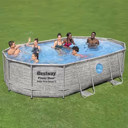 Con questo set da piscina della Bestway Power Steel nel giardino o cortile, vi divertirete un mondo con la vostra famiglia e ...