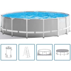 Intex 26726GN piscina fuori terra Piscina con bordi Piscina rotonda 16805 L Blu, Grigio
