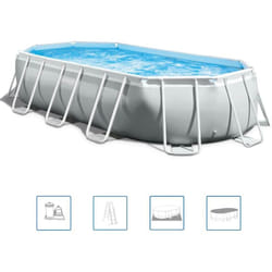 Intex 26796GN piscina fuori terra Piscina con bordi Piscina ovale Grigio