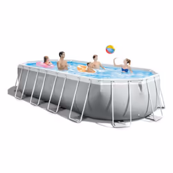 Intex 26798GN piscina fuori terra Piscina con bordi Piscina ovale 18202 L Blu, Grigio