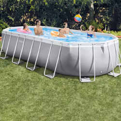 Intex 26798GN piscina fuori terra Piscina con bordi Piscina ovale 18202 L Blu, Grigio - Vista aggiuntiva 4