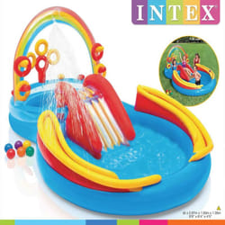 Piscina Gonfiabile Rainbow Ring Play Center 297x193 x135 cm INTEX