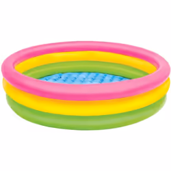 Questa piscina gonfiabile Sunset della Intex è una scelta perfetta per i bambini che amano andare sott'acqua. Dotata di 3 ane ...
