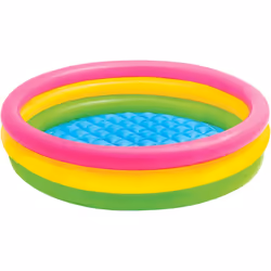 Questa piscina gonfiabile Sunset della Intex è una scelta perfetta per i bambini che amano andare sott'acqua. Dotata di 3 ane ...