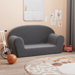 Vidaxl - Divano per Bambini a 2 Posti Antracite in Morbido Peluche