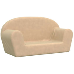Vidaxl - Divano per Bambini a 2 Posti Crema in Morbido Peluche