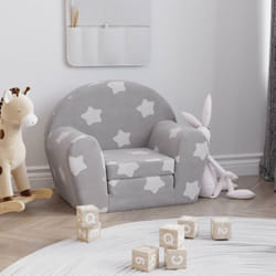 Vidaxl - Divano Letto Bambini Grigio Chiaro con Stelle Morbido Peluche