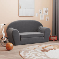 Divano Letto per Bambini a 2 Posti Antracite in Morbido Peluche Vidaxl 57038