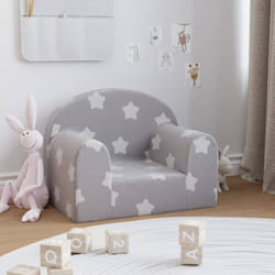 Vidaxl - Divano per Bambini Grigio Chiaro con Stelle in Morbido Peluche