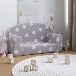 Vidaxl - Divano Bambini 2 Posti Grigio Chiaro con Stelle Morbido Peluche