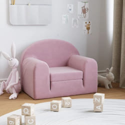 Vidaxl - Divano Letto per Bambini Rosa in Morbido Peluche 85361