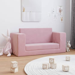 Vidaxl - Divano Letto per Bambini a 2 Posti Rosa in Morbido Peluche