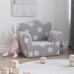 Vidaxl - Divano per Bambini Grigio Chiaro con Stelle in Morbido Peluche