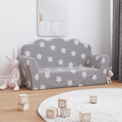Vidaxl - Divano Bambini 2 Posti Grigio Chiaro con Stelle Morbido Peluche