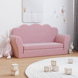 Vidaxl - Divano Letto per Bambini a 2 Posti Rosa in Morbido Peluche