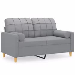 Divano a 2 Posti con Cuscini Grigio Chiaro 120 cm in Tessutocod mxl 70991 - Vista aggiuntiva 2