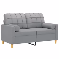 Divano a 2 Posti con Cuscini Grigio Chiaro 120 cm in Tessutocod mxl 70991 - Vista aggiuntiva 3