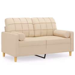 Divano a 2 Posti con Cuscini Crema 120 cm in Tessutocod mxl 77384 - Vista aggiuntiva 2