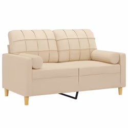 Divano a 2 Posti con Cuscini Crema 120 cm in Tessutocod mxl 77384 - Vista aggiuntiva 3