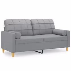 Divano a 2 Posti con Cuscini Grigio Chiaro 140 cm in Tessutocod mxl 95002 - Vista aggiuntiva 2