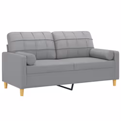Divano a 2 Posti con Cuscini Grigio Chiaro 140 cm in Tessutocod mxl 95002 - Vista aggiuntiva 3