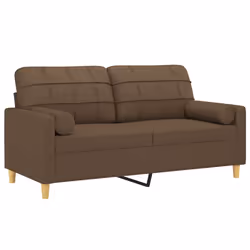 vidaXL Divano a 2 Posti con Cuscini Marrone 140 cm in Tessuto - Vista aggiuntiva 3
