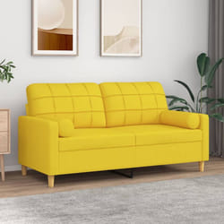 Vidaxl - Divano a 2 Posti con Cuscini Giallo Chiaro 140 cm in Tessuto
