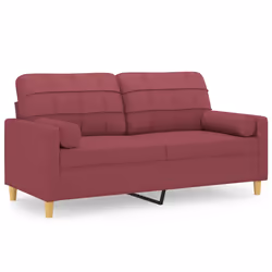 Divano a 2 Posti con Cuscini Rosso Vino 140 cm in Tessutocod mxl 70993 - Vista aggiuntiva 2
