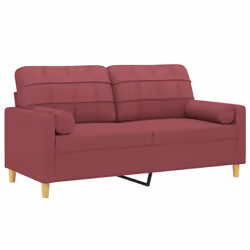 Divano a 2 Posti con Cuscini Rosso Vino 140 cm in Tessutocod mxl 70993 - Vista aggiuntiva 3