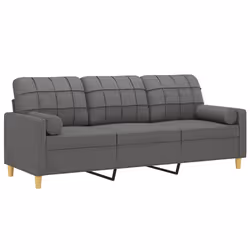 Divano a 3 Posti con Cuscini Grigio Scuro 180 cm in Tessutocod mxl 125264 - Vista aggiuntiva 3