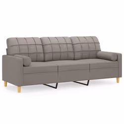 Divano a 3 Posti con Cuscini Tortora 180 cm in Tessutocod mxl 70948 - Vista aggiuntiva 2