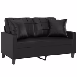 Divano a 2 Posti con Cuscini Nero 120 cm in Similpellecod mxl 118915 - Vista aggiuntiva 3