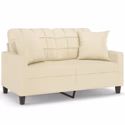 vidaXL Divano a 2 Posti con Cuscini Crema 120 cm in Similpelle - Vista aggiuntiva 2