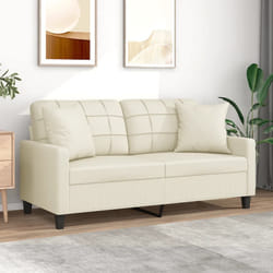 Divano a 2 Posti con Cuscini Crema 140 cm in Similpellecod mxl 94984