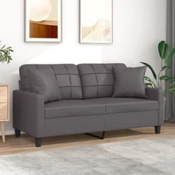Vidaxl - Divano a 2 Posti con Cuscini Grigio 140 cm in Similpelle