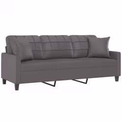 Divano a 3 Posti con Cuscini Grigio 180 cm in Similpellecod mxl 94996 - Vista aggiuntiva 3