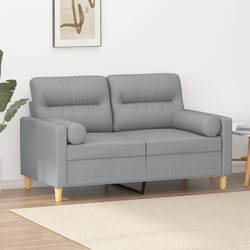 Vidaxl - Divano a 2 Posti con Cuscini Grigio Chiaro 120 cm in Tessuto