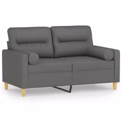 vidaXL Divano a 2 Posti con Cuscini Grigio Scuro 120 cm in Tessuto - Vista aggiuntiva 2